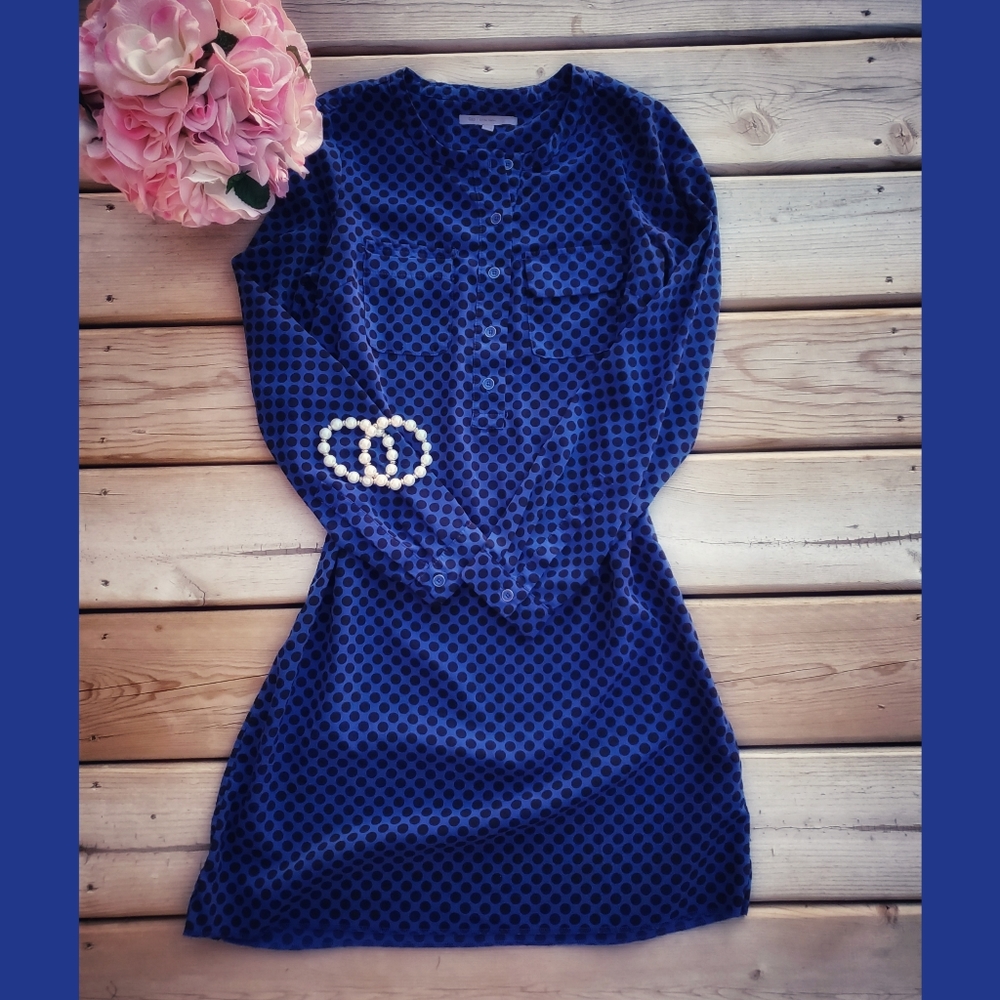 Gap Polka dot  Shirt Dress | Blue, Black